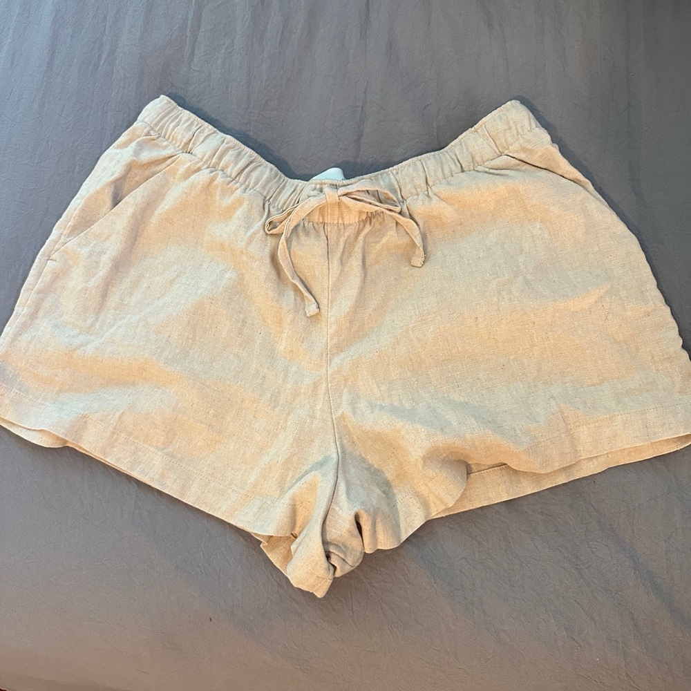 Cream colored, beach shorts